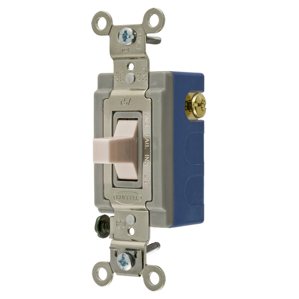 Hubbell Wiring Device-Kellems Industrial Grade, Toggle Switches, General Purpose AC, Momentary Single Pole Double Throw Center Off, 15A 120/277V AC, Terminal Screws Toggle HBL1556LA